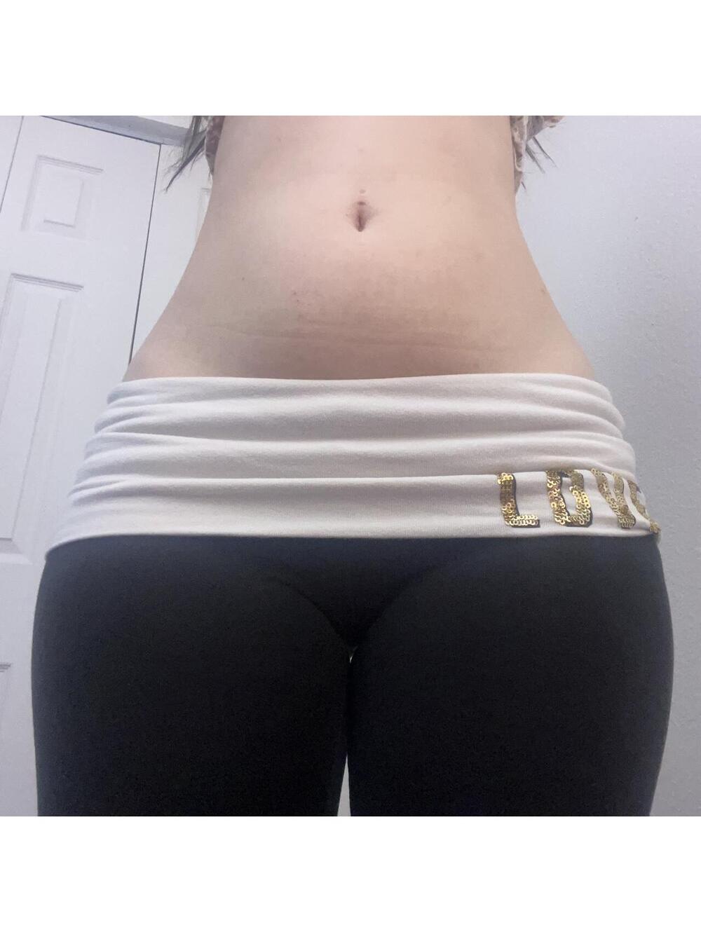 vs pink foldover flare leggings